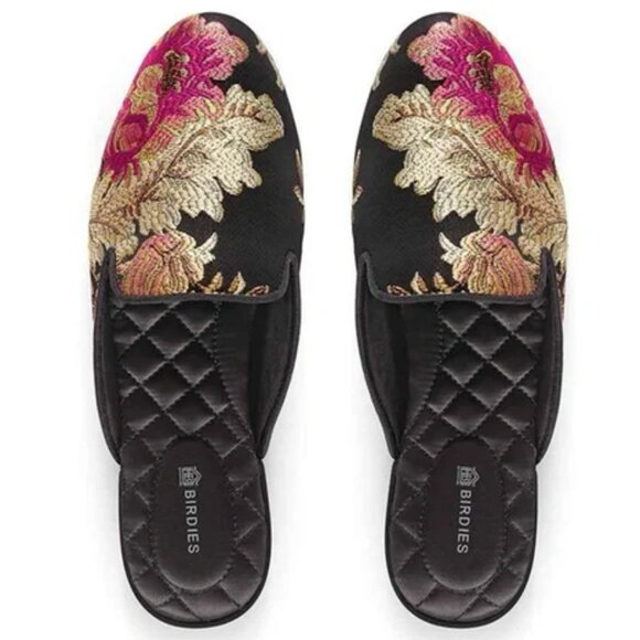 Birdies The Phoebe Floral Jacquard Embroidered Floral Slip On Mules 12 - Picture 1 of 7